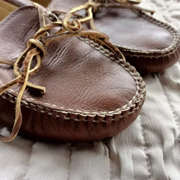 100% Leather Moccasins - Vintage Perrone - Women’s 6.5/8 - Made in USA - Picture 2 of 8